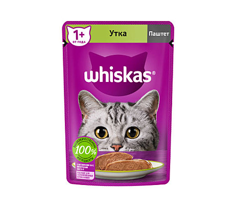 Whiskas Мясной паштет с уткой 75гр