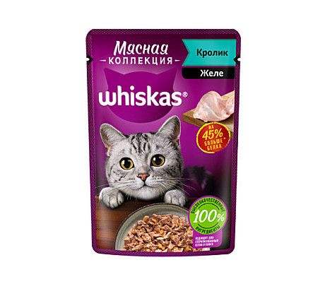 Whiskas Мясная коллекция с кроликом в желе 75гр