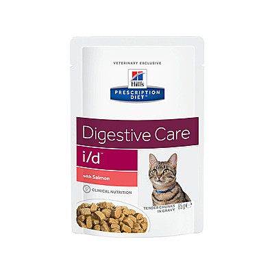 Hill's вет.консервы Prescription Diet i/d Digestive Care влажный диетический корм для кошек при расстройствах пищеварения, ЖКТ, с лососем 85гр