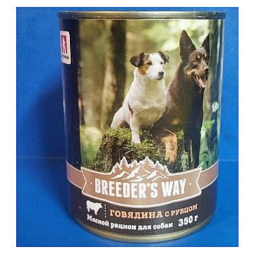 Зоогурман Breeder’s way влажный корм для собак Говядина + Рубец 350гр консервы
