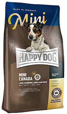 Happy Dog (Хэппи Дог) Supreme Mini Canada с канадским лососем, кроликом, ягненком для мини пород собак 1кг