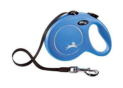 flexi рулетка-ремень для собак, голубая 12кг, 3м