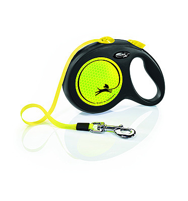 flexi рулетка-ремень светоотражающая для собак, желтая 12кг, 3м