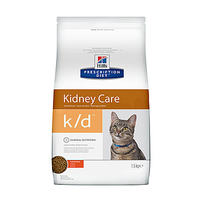 Hill's Prescription Diet k/d Kidney Care сухой диетический, для кошек при профилактике заболеваний почек, с курицей 1,5кг