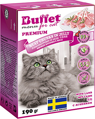 Buffet кусочки в желе для кошек с ягненком