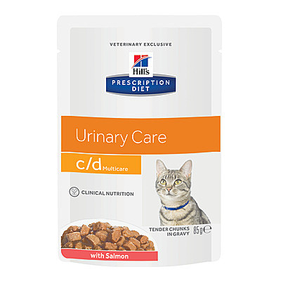 Hill's вет.консервы Prescription Diet c/d Multicare Urinary Care, влажный диетический корм для кошек при профилактике мочекаменной болезни (МКБ), с лососем 85гр