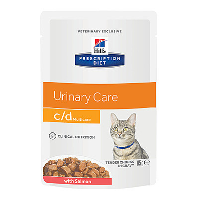 Hill's вет.консервы Prescription Diet c/d Multicare Urinary Care, влажный диетический корм для кошек при профилактике мочекаменной болезни (МКБ), с лососем 85гр