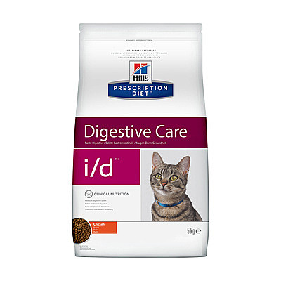 Hill's Prescription Diet i/d Digestive Care сухой диетический, для кошек при расстройствах пищеварения, ЖКТ, с курицей 400гр