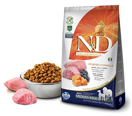 N&D Dog GF Pumpkin Lamb & Blueberry Adult Medium & Maxi 12кг