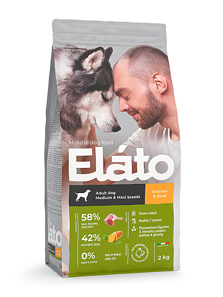 Elato Holistic Adult Dog Medium & Maxi Chicken & Duck 8кг