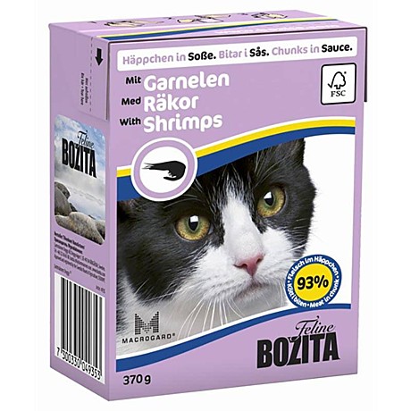 Консервы Bozita Feline кусочки Креветки в соусе для кошек 370гр
