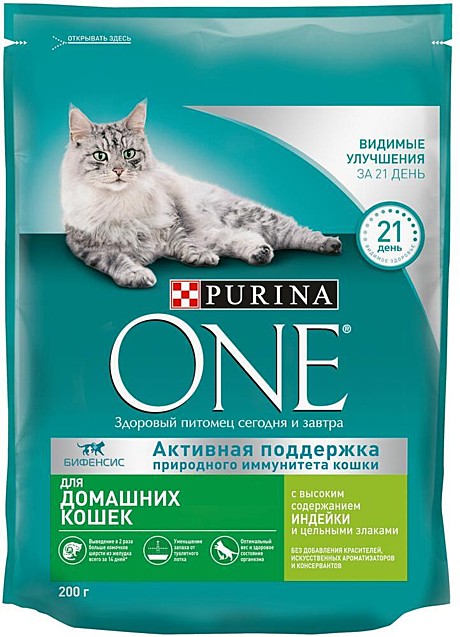 Сухой корм PURINA ONE Indoor для кошек, живущих в домашних условиях 3кг