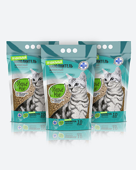 Зверьё моё древесный средние гранулы 10л