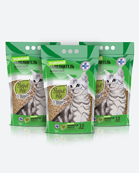Зверьё моё древесный крупные гранулы 10л 