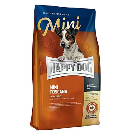 Happy Dog (Хэппи Дог) Supreme Mini Toscana утка и лосось для мини пород собак 1кг