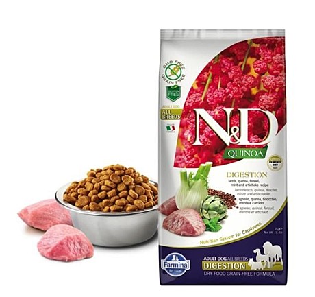N&D без зерновой корм для собак всех пород с Ягненком, киноа, фенхелем, мятой и артишоком 7,5кг