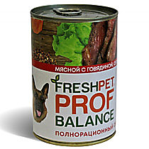 FRESHPET PROF BALANCE (ФРЕШПЕТ Профбаланс) Мясной Корм Для Собак С Курицей, Печенью И Гречкой 850гр