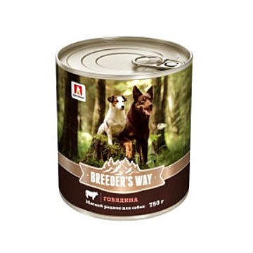 Зоогурман Breeder’s way влажный корм для собак Говядина 750гр консервы