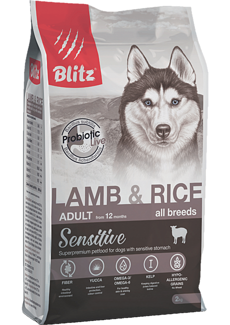 Blitz Sensitive Lamb & Rice Adult Dog All Breeds 2кг