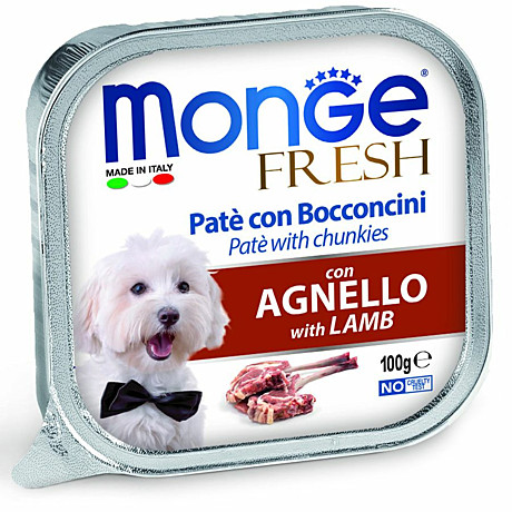 Monge PATE e BOCCONCINI con AGNELLO Нежный паштет из ягненка 100гр