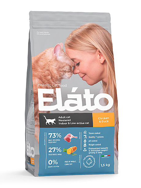 Elato Holistic Adult Cat Neutered / Indoor & Low-Active Cat 1,5кг