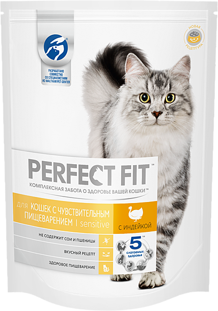 Сухой корм Perfect Fit Sensitive для чувствительных кошек 10кг
