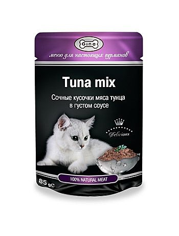 GINA TUNA MIX ТУНЕЦ В ГУСТОМ СОУСЕ 85 ГР