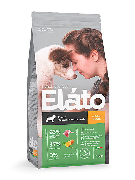 Elato Holistic Puppy Medium & Maxi Chicken & Duck 2 кг