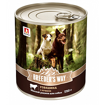 Зоогурман Breeder’s way влажный корм для собак Говядина + Рубец 750гр консервы
